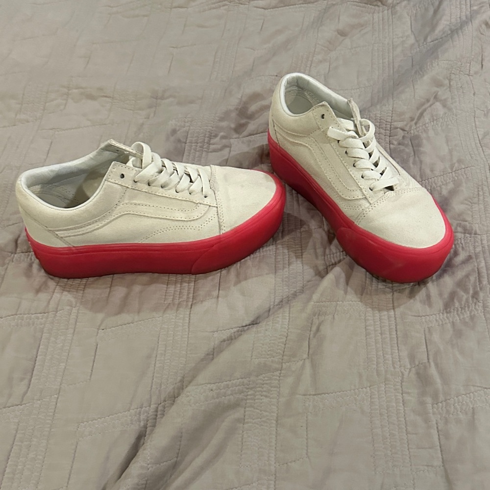 Vans White and pink Platform Sneakers